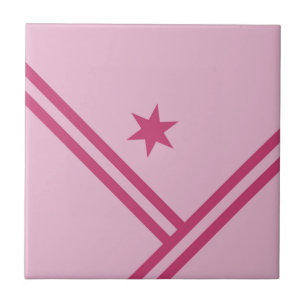 Azulejo Rayas diagonales rosa lilac estrella gráfica moder