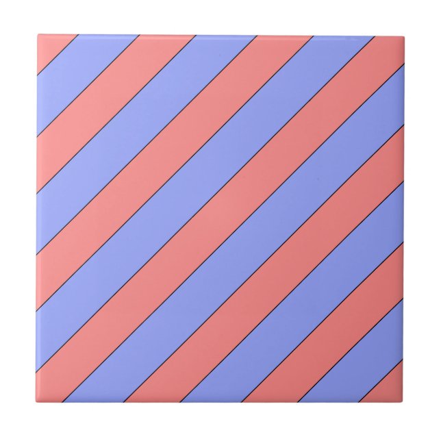 Azulejo rayas diagonales rosadas y violetas (Frente)