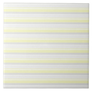 Azulejo Rayas Elegantes en Gris Blanco y Amarillo Banana