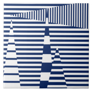 Azulejo Rayas en franjas en azul y blanco