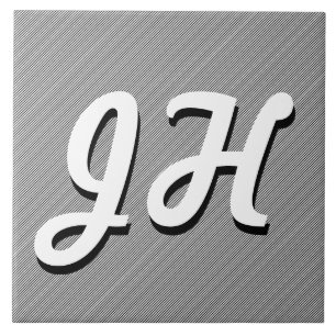 Azulejo Rayas finas negras y blancas   Iniciales con estil