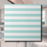 Azulejo Rayas horizontales de color turquesa claro y blanc<br><div class="desc">Rayas horizontales de color turquesa claro y blanco amplio.</div>
