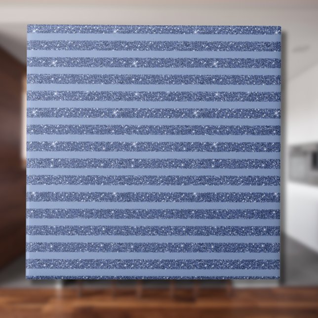 Azulejo Rayas horizontales de estilo brillo índigo oscuro (Subido por el creador)
