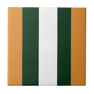 Azulejo rayas marrón, verde oscuro y blanco