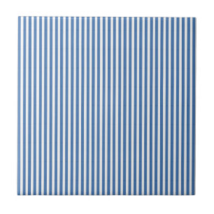 Azulejo Rayas minimalistas azules y blancas clásicas