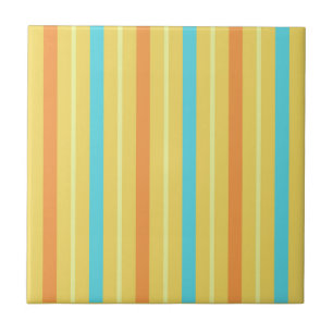 Azulejo Rayas Naranja Azul Amarillo Brillante
