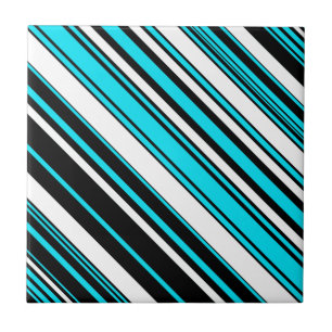 Azulejo Rayas negras blancas y aqua lindas