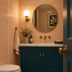 Azulejo Rayas Patrón Moderno Minimalista Rosa Naranja