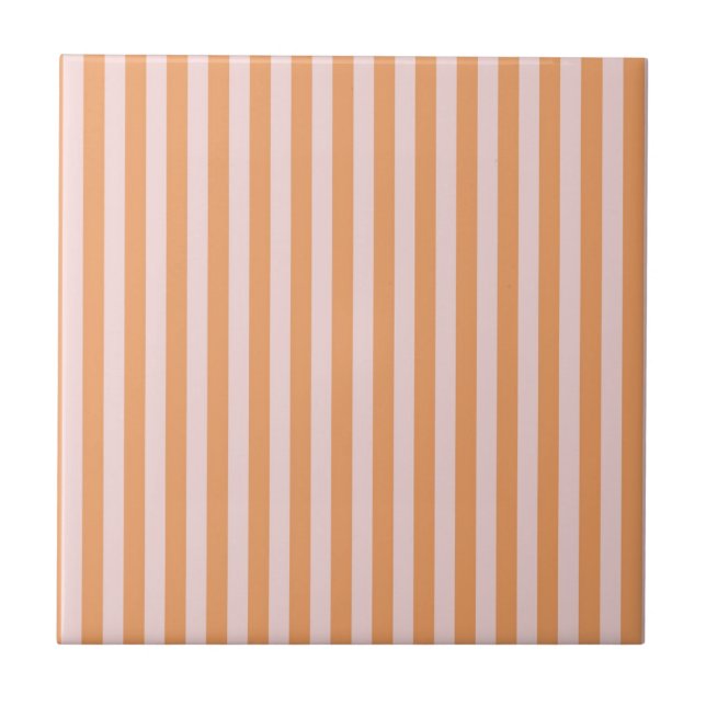 Azulejo Rayas Patrón Moderno Minimalista Rosa Naranja (Frente)