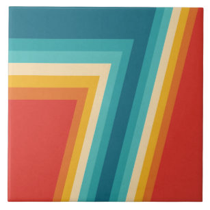 Azulejo Rayas retras coloridas -   70s, diseño 80s