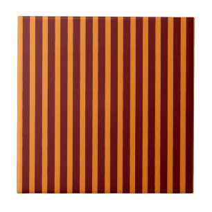 Azulejo Rayas rojas oscuras y naranjas miel