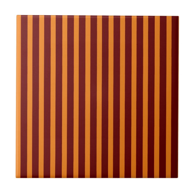 Azulejo Rayas rojas oscuras y naranjas miel (Frente)