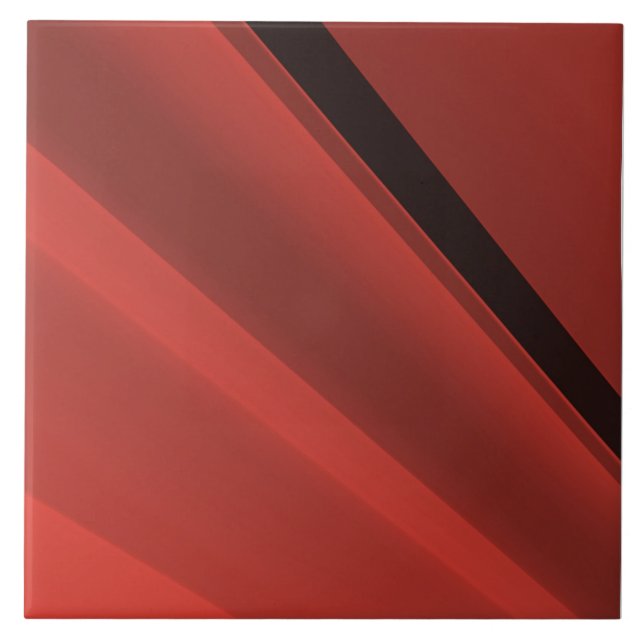 Azulejo Rayas rojas y negras oscuras, patrón popular, (Frente)