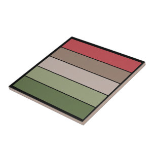 Azulejo Rayas Verdes Marrones Rojas de Cáscara de Pistacho