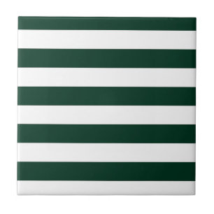 Azulejo Rayas verdes y blancas oscuras