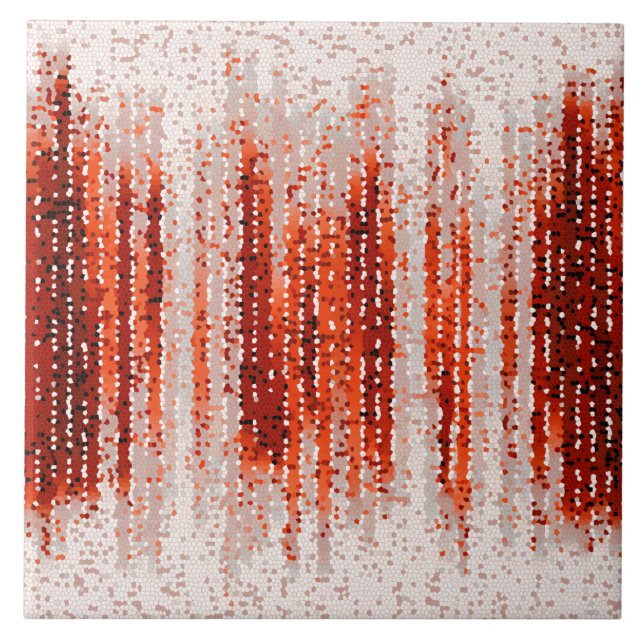 Azulejo Rayas verticales, abstractas, rojas, grises, blanc (Frente)