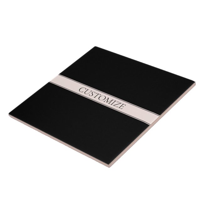 Azulejo Rayo Rubor rosa claro y texto editable elegante (Lado)