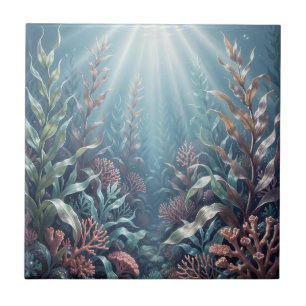 Azulejo Rayos de sol submarinos Arrecife de coral Escena d