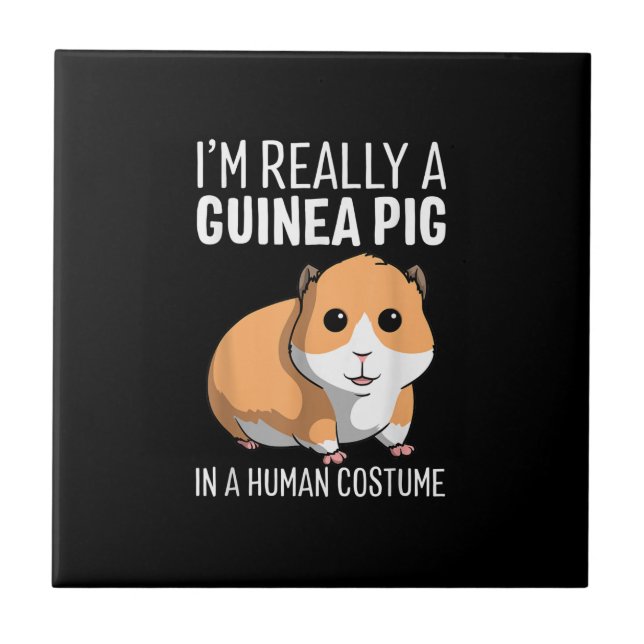 Azulejo Realmente Soy Un Cerdo De Guinea Con Un Traje Huma (Frente)