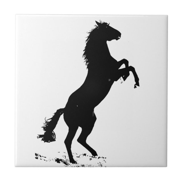 Azulejo Rearing Horse Silhouette (Frente)