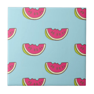 Azulejo Rebanadas de la sandía en modelo verde azulado