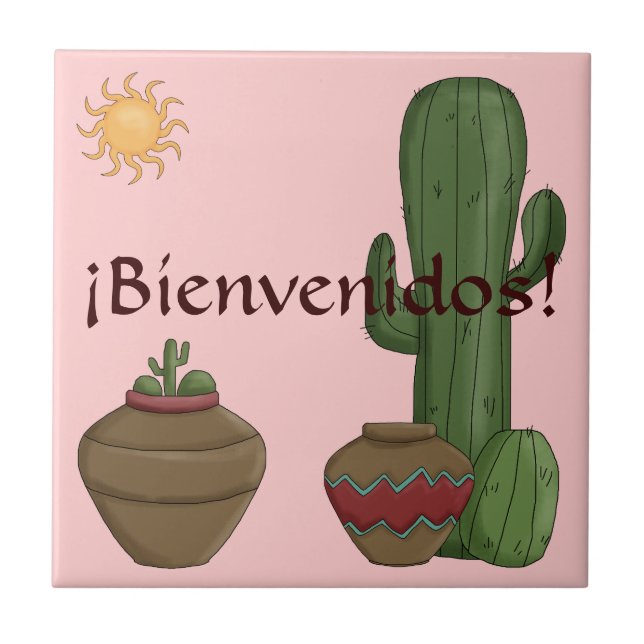 Azulejo Recepción del español de Sun del Saguaro del (Frente)