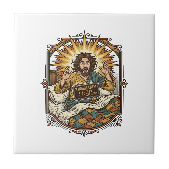 Azulejo Recibo de compras en línea borracho de Jesús la ma (Frente)