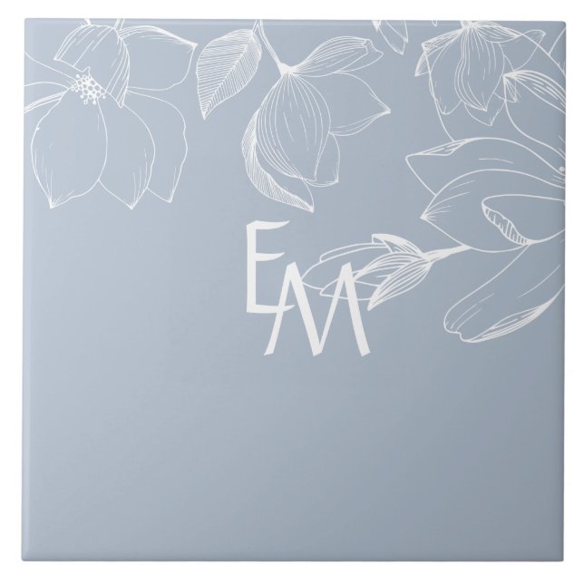 Azulejo RECIÉN NACIDOS GIFTS Dusty Blue White Magnolia MON (Frente)