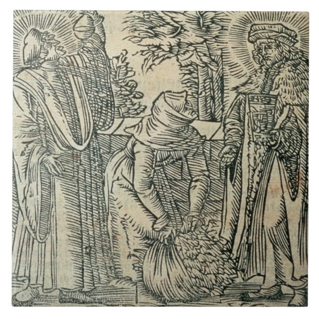 Azulejo Recogiendo las hierbas para la medicina, 1534 (Frente)