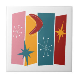 Azulejo Rectángulos de la Edad Atómica Boomerang Starburst
