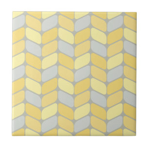 Azulejo Rectángulos diagonales vintage amarillo gris