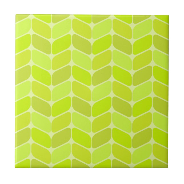 Azulejo Rectángulos diagonales vintage Chartreuse (Frente)