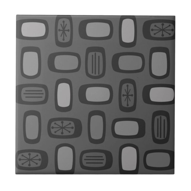 Azulejo Rectángulos redondeados de MCM de medio siglo Ash  (Frente)