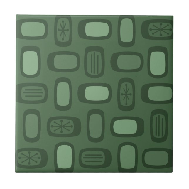 Azulejo Rectángulos redondeados de MCM del siglo Medio Ver (Frente)