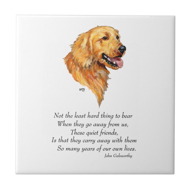 Azulejo Recuerdo de Golden Retriever (Frente)