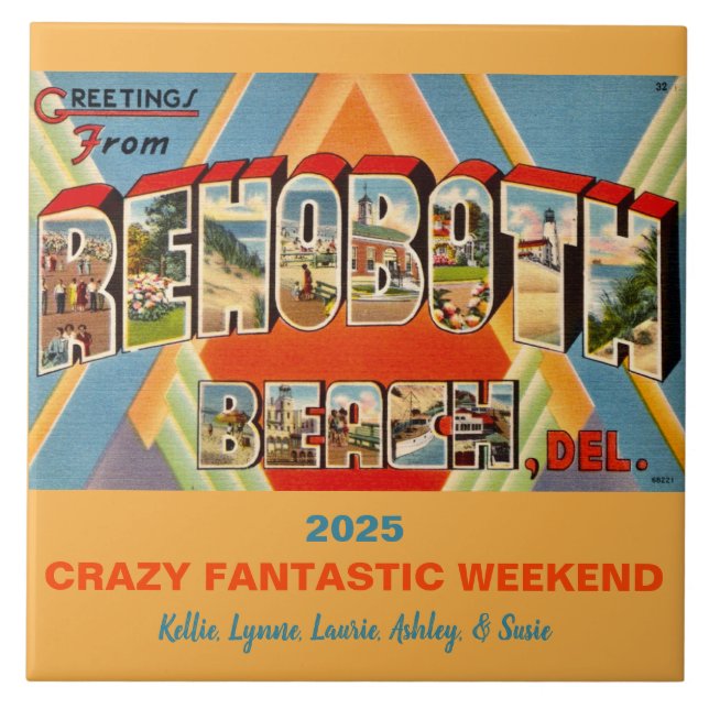 Azulejo Recuerdo de Rehoboth Beach Delaware (Frente)