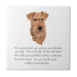 Azulejo Recuerdo de Terrier Irlandés - Hembra