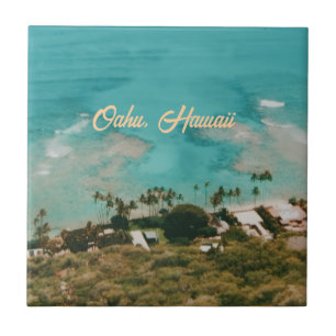 Azulejo Recuerdo de viaje a la isla de Oahu Hawaii
