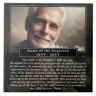 Azulejo Recuerdo personalizado de memorial con foto nombre