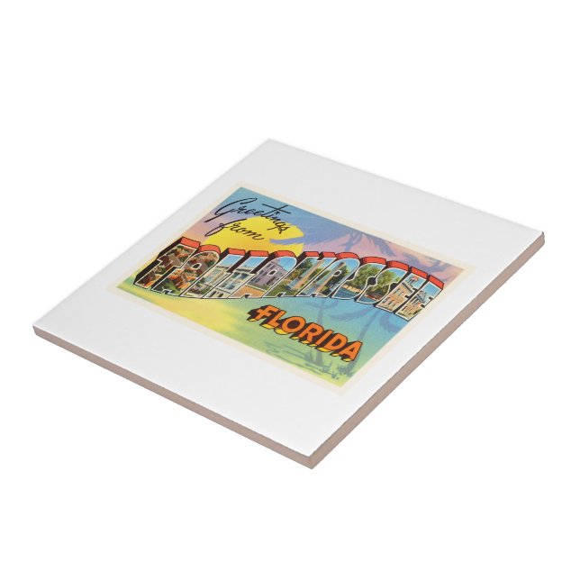 Azulejo Recuerdo viejo del viaje del vintage de (Lado)