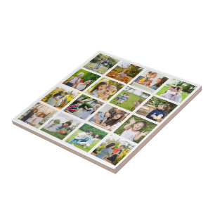 Azulejo Recuerdos en movimiento: Personalizable 16 Collage