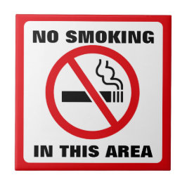 Azulejo Red and White No Smoking