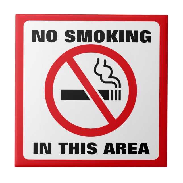 Azulejo Red and White No Smoking (Frente)