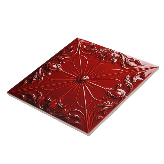 Azulejo Red Art Deco  (Lado)