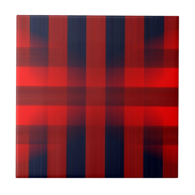 Azulejo Red Bokeh Buffalo Plaid (Frente)