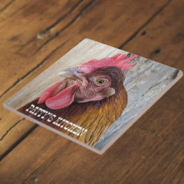 Azulejo Red Chicken Hen Photo Personalized