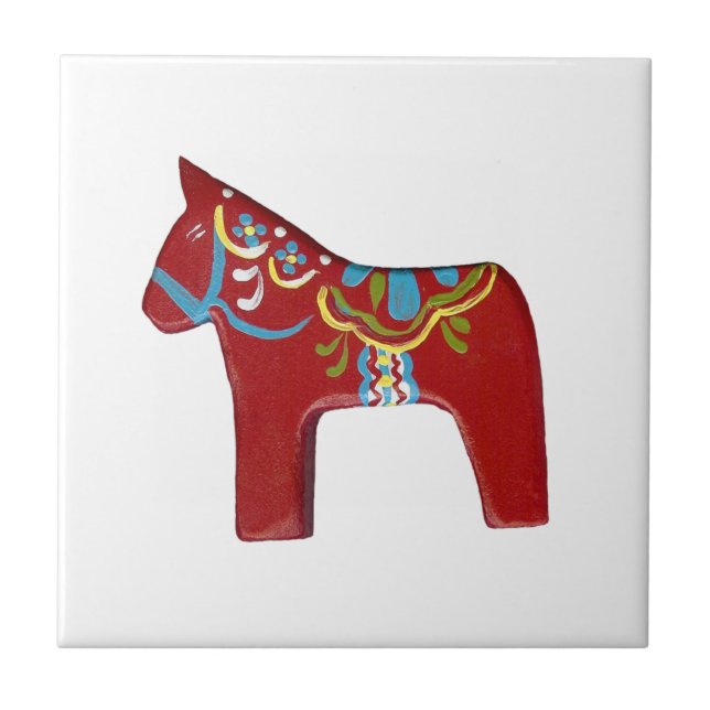 Azulejo Red Dala Horse Tile (Frente)