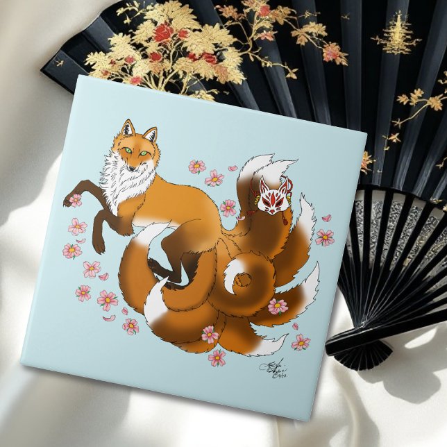 Azulejo Red Fox Tails Kitsune Kasai (Subido por el creador)