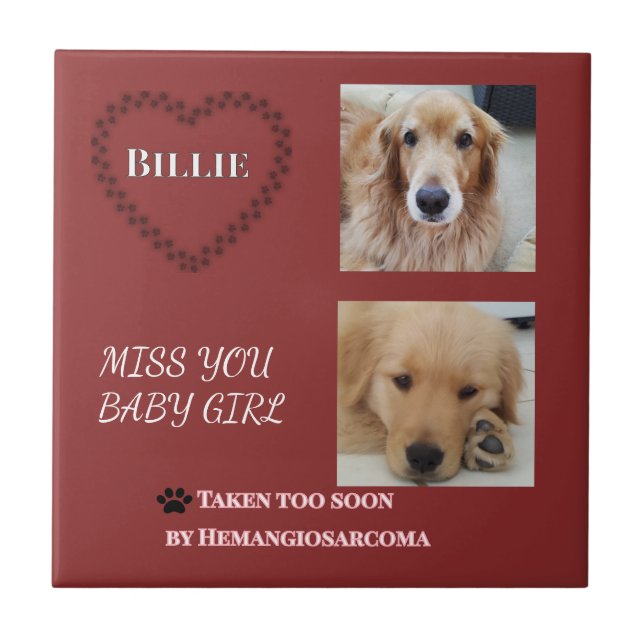 Azulejo Red Halo Pet Remembrance  (Frente)