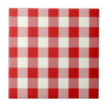 Azulejo Red & Ivory Cottagecore Gingham Check Plaid<br><div class="desc">Tendencia de picnic de primavera moderna,  con un patrón de tartán de manta de gingham en colores rojo y marfil.</div>
